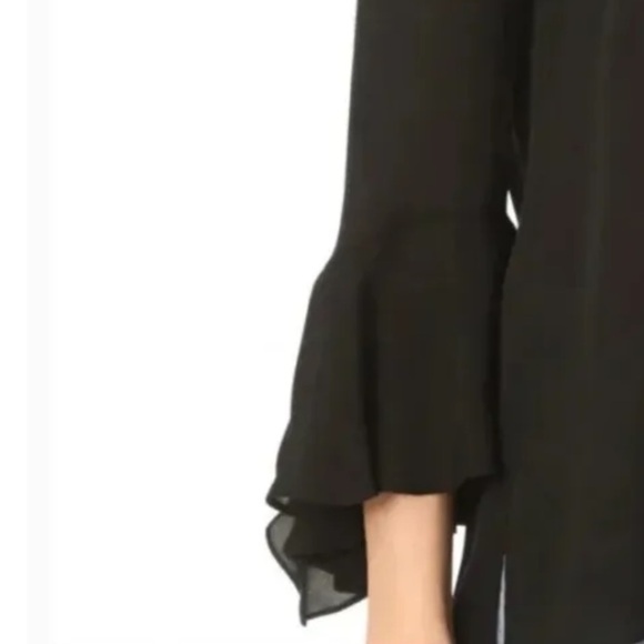 Kobi Halperin Shia Bell-Sleeve Silk Chiffon Blouse Black - Picture 2 of 10